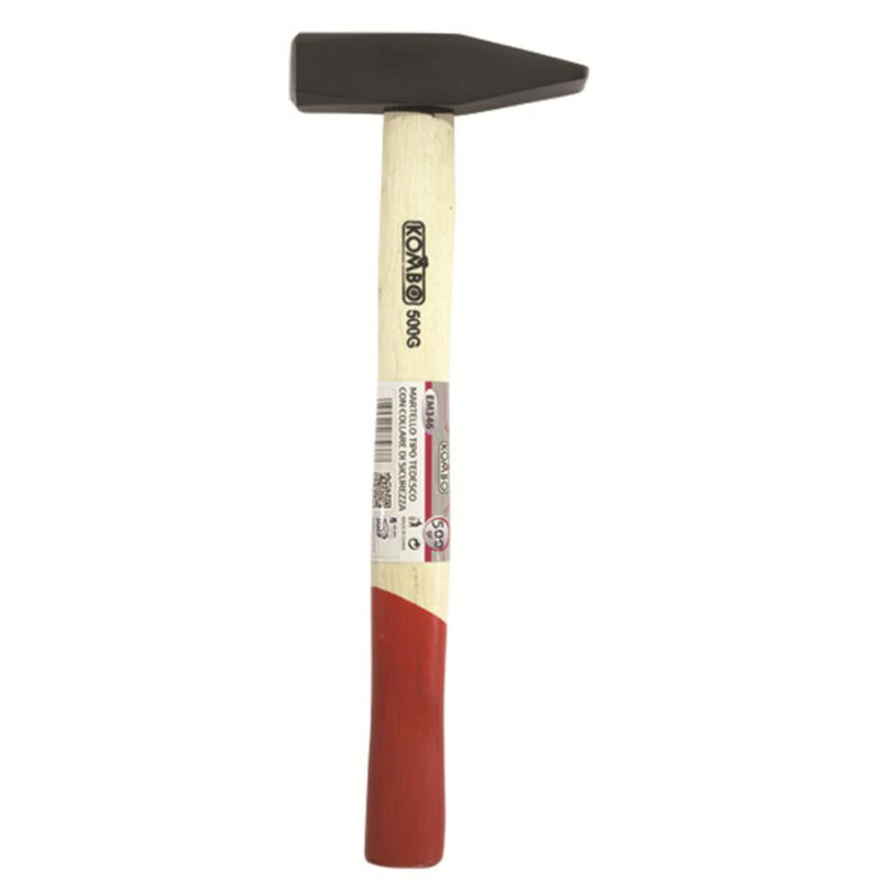 foto del prodotto martello tipo tedesco din 500gr con collare di sicurezza e manico in legno