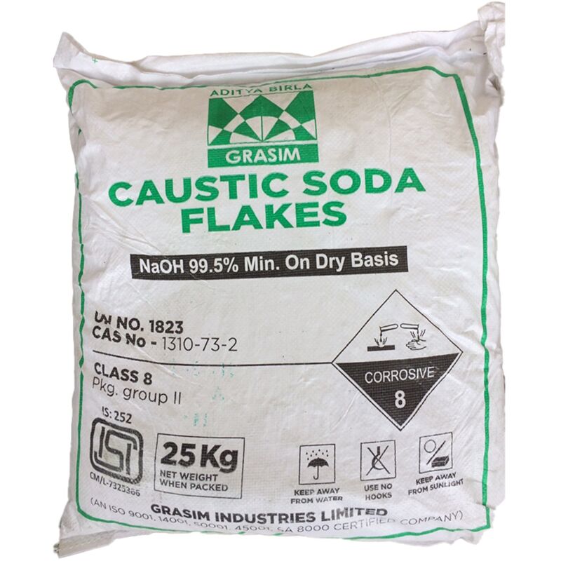 foto del prodotto marten soda caustica 25 kg a scaglie sacco per uso industriale e domestico per sverniciare e sturare scarichi