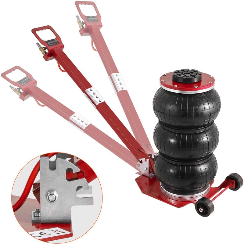 foto del prodotto martinetto pneumatico capacita 3 tonnellate sollevamento per riparazione auto 140 450 mm, cric pneumatico 0,8 1,0 mpa con 3 cuscini dearia