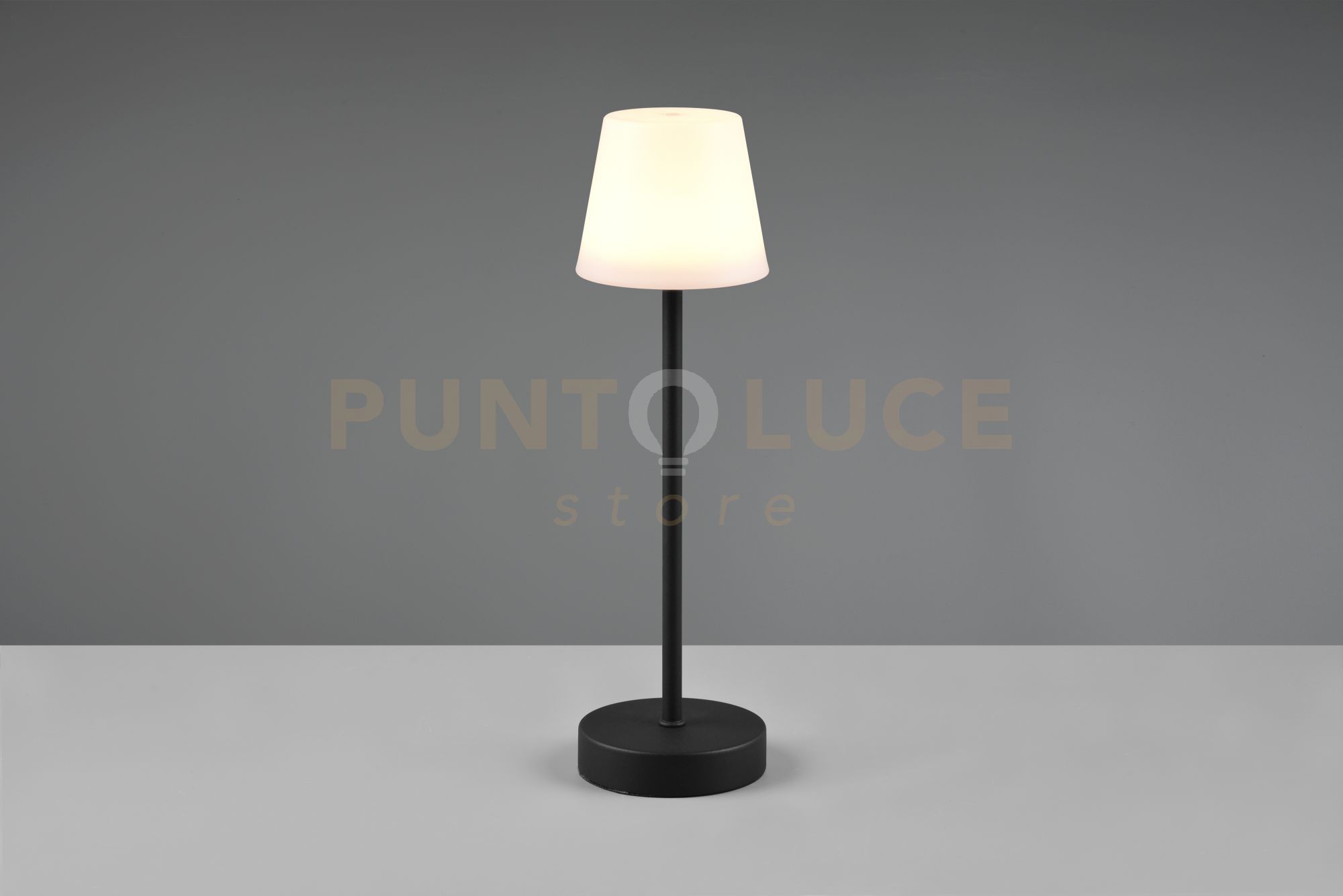 foto del prodotto martinez lampada led 2,2w 250lm, 2700 6500k da esterno da appoggio ricaricabile nera con regolazione intensita , temperatura di colore e rgb h.39cm ip44