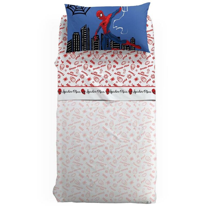 foto del prodotto marvel completo lenzuola letto singolo spiderman amazing caleffi multicolor