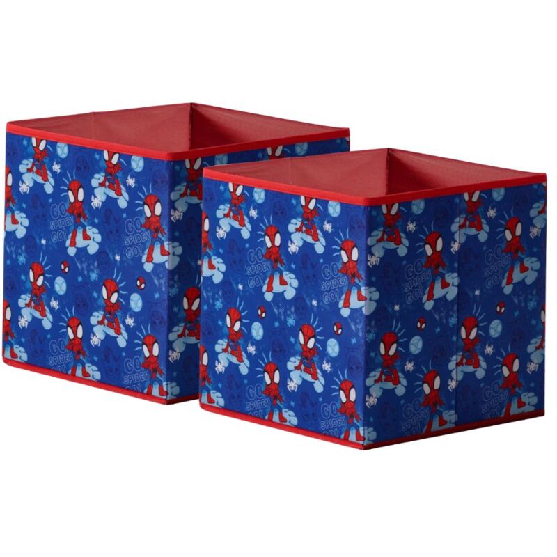 foto del prodotto marvel spiderman set di 2 scatole portagiochi in tessuto