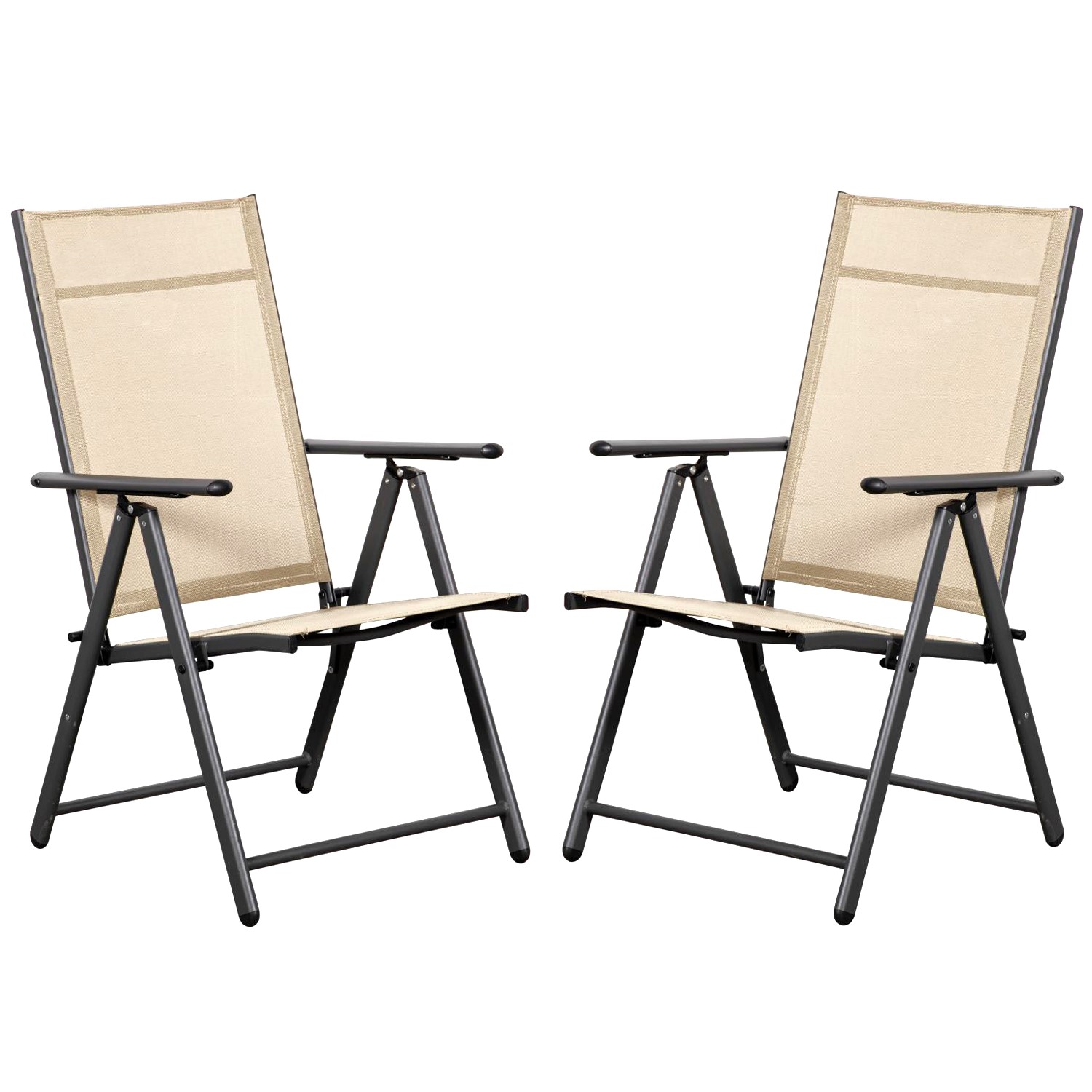 foto del prodotto marvin 2 sdraio da giardino pieghevoli sedie con schienale reclinabile regolabile in 7 posizioni esterno con bracc beige