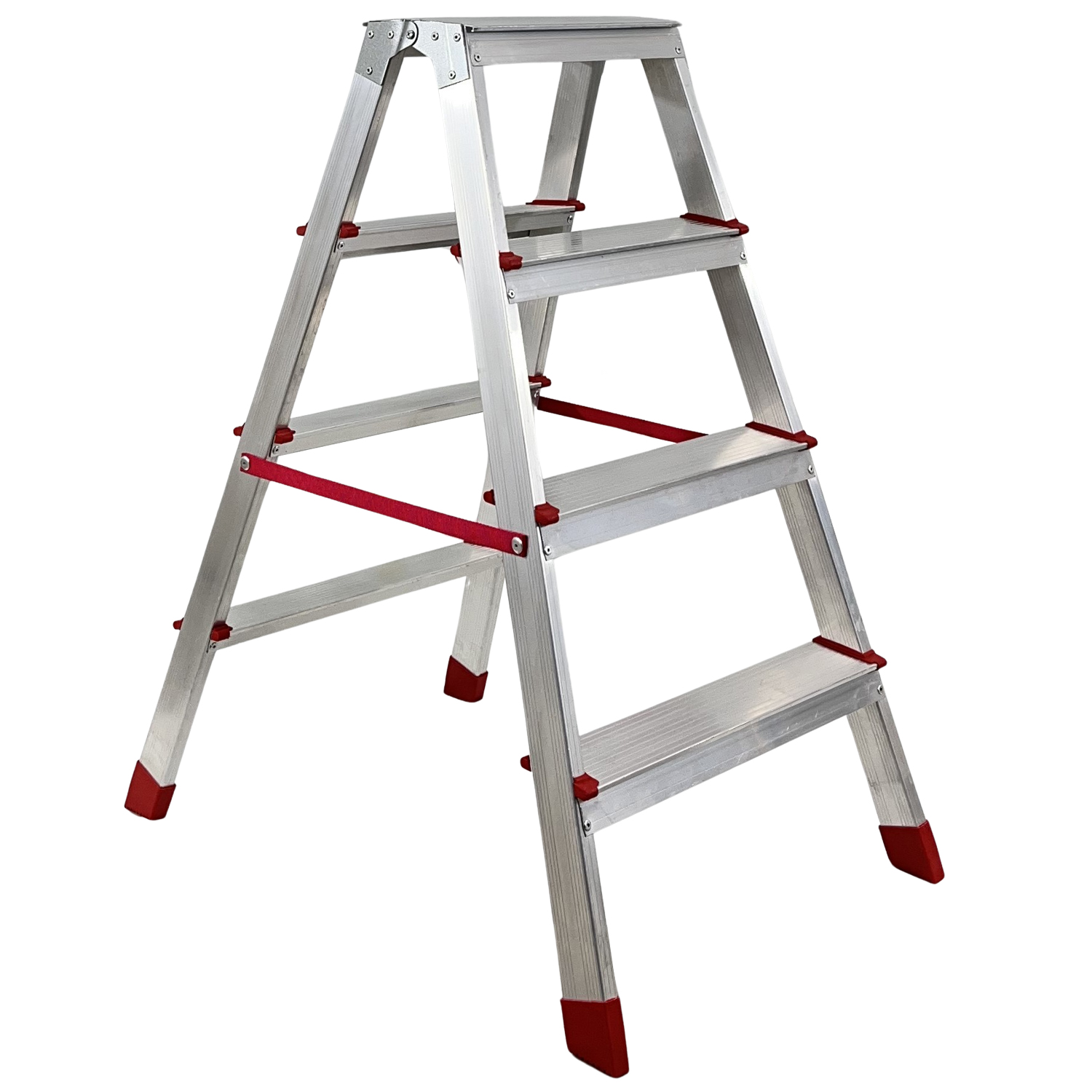 foto del prodotto marvin scala in alluminio 3 4 5 gradini doppia salita nancy sgabello pieghevole richiudibile salvaspazio ripie 4 gradini