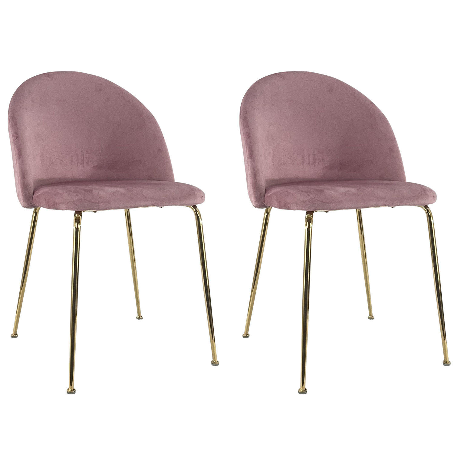 foto del prodotto marvin sedia in velluto e oro oslo da sala pranzo con gambe metallo dorate seduta imbottita sedie poltronci rosa/2 sedie
