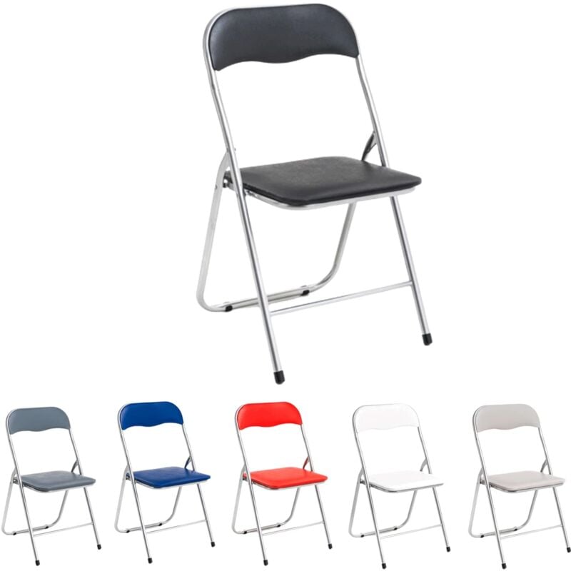 foto del prodotto marvin sedia pieghevole imbottita salvaspazio portatile richiudibile da interno esterno giardino campeggio ufficio resistenti ferro leggere nera 