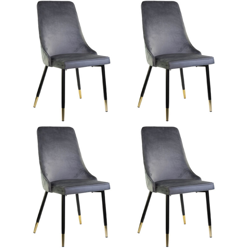 foto del prodotto marvin sedia saint tropez con struttura in metallo nero e oro seduta imbottita in velluto, poltroncina di design moderno ed ergonomico per casa,