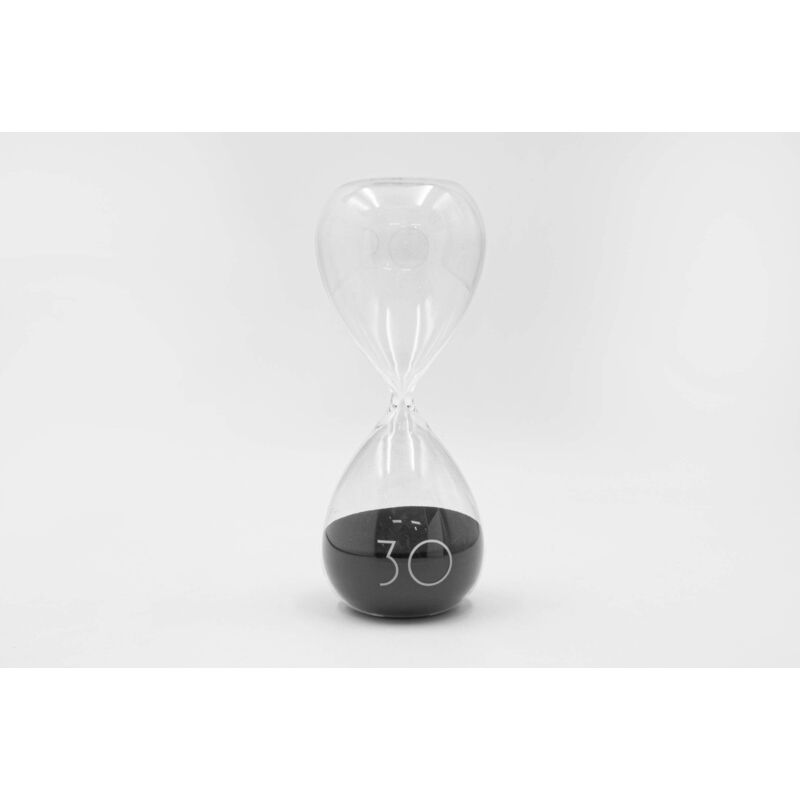foto del prodotto mascagni clessidra in vetro con sabbia nero scuro 8 x 20 cm 30 minuti