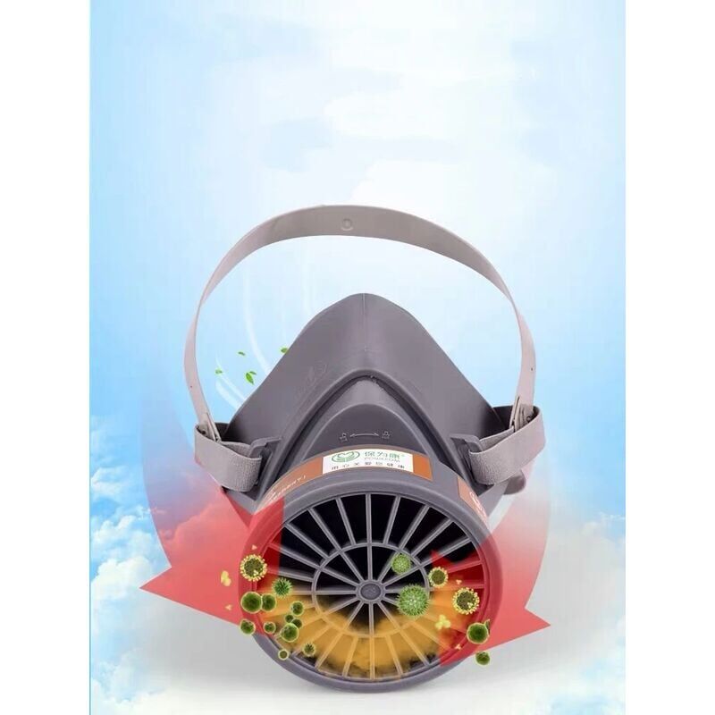 foto del prodotto maschera antigas affumicata, respiratore protettivo per verniciatura, saldatura, gas chimici tossici, filtro antipolvere a carbone attivo