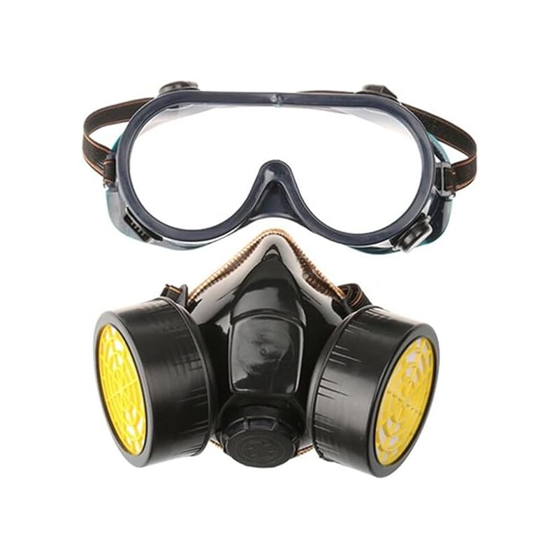 foto del prodotto maschera antigas con 2 filtri a carbone attivo qualit professionale protezione contro polvere, pesticidi, formaldeide e vernice
