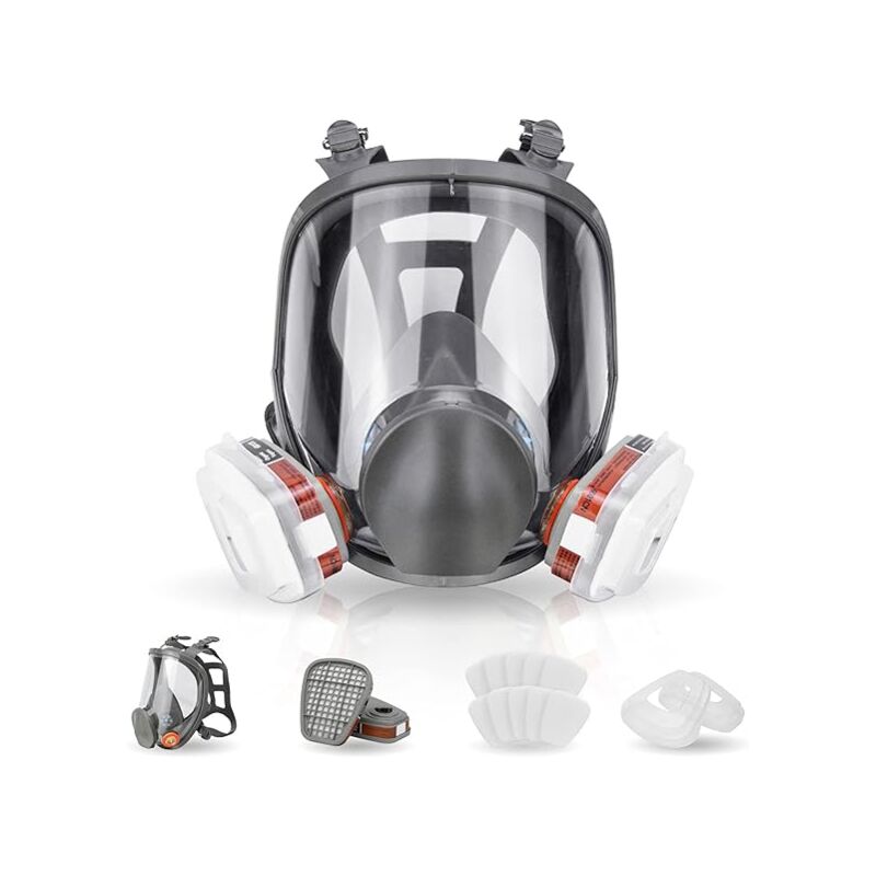 foto del prodotto maschera antigas maschera antipolvere maschera protettiva maschera respiratoria riutilizzabile a pieno facciale con filtri maschera ideale per