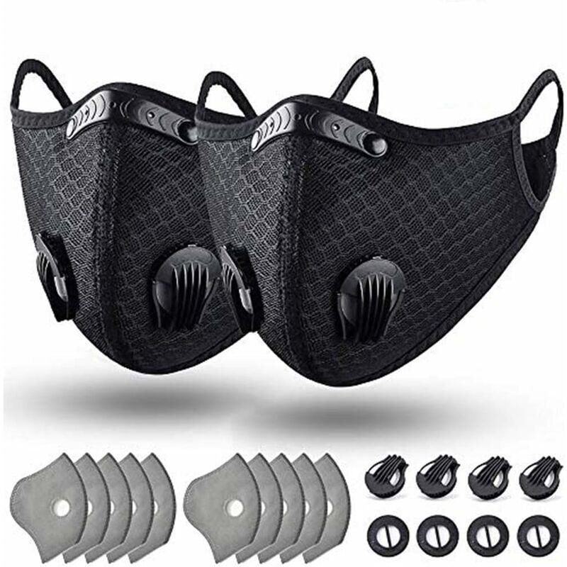 foto del prodotto maschera antipolvere lavabile e riutilizzabile con 10 filtri per corsa, ciclismo e attivit all aperto