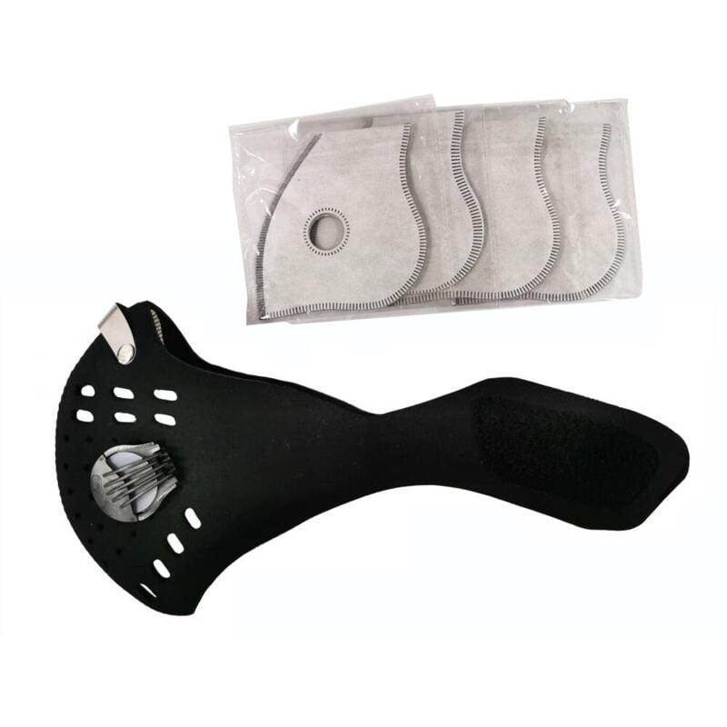 foto del prodotto maschera antismog con carboni attivi 3 filtri n99 nera 