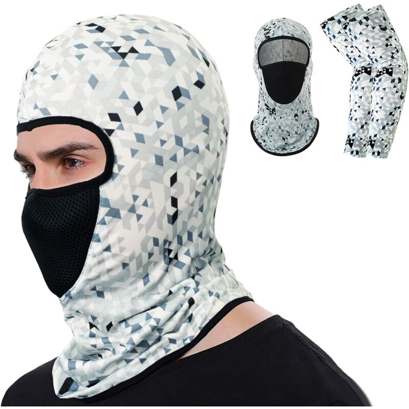 foto del prodotto maschera da equitazione passamontagna scaldacollo anti uv con protezione e raffreddamento con maniche in seta ghiacciata per uomo donna
