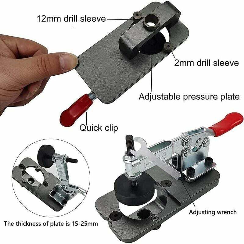 foto del prodotto maschera di foratura per cerniera invisibile da 35 mm, guida per foratura per alesatura della maschera per cerniera in stile taglio in acciaio
