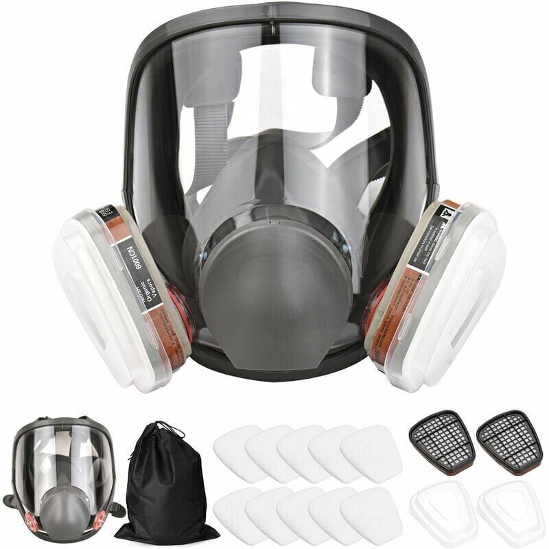 foto del prodotto maschera facciale completa 16 in 1 maschera facciale completa in silicone scatola filtro filtro in cotone set da 7 pezzi