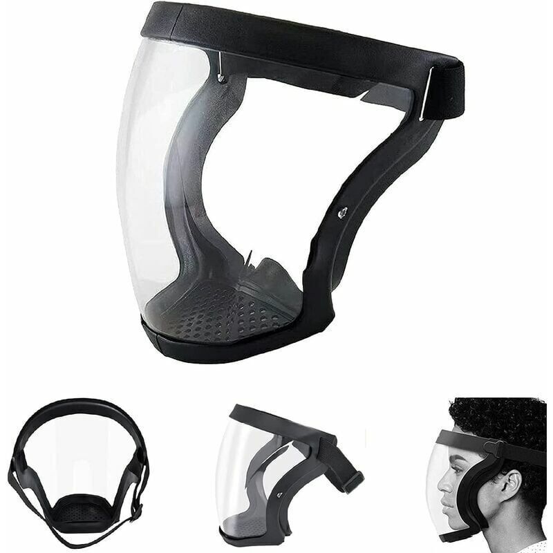 foto del prodotto maschera facciale completa, maschera trasparente resistente, maschera antiappannamento hd riutilizzabile occhiali protettivi antiappannamento e