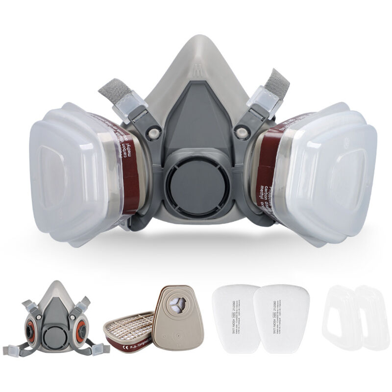 foto del prodotto maschera facciale riutilizzabile maschera respiratoria semi chiusa 6200 per verniciatura, polvere e formaldeide, levigatura, lucidatura,