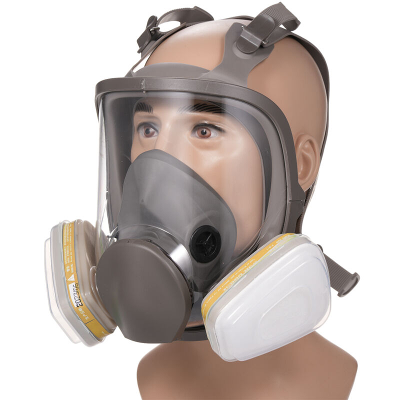 foto del prodotto maschera integrale anti virus 18 in 1 1 corpo maschera 2 scatole di n. 7 filtri antiveleni 2 coprifiltro 10 pezzi di cotone filtrante 2
