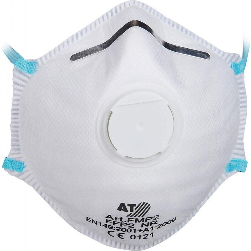 foto del prodotto maschera particella. ffp2 nr d. white. con valvola. 1 stanza. 1 scatola. 15 pezzi 