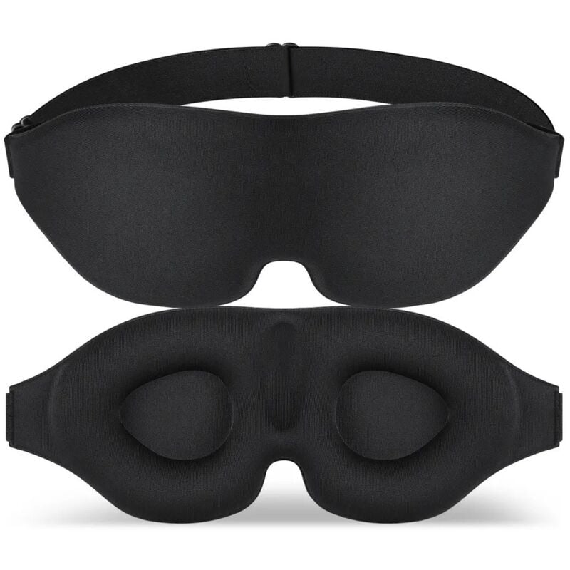 foto del prodotto maschera per dormire innovativa 2024 per uomini e donne, design anti luce per dormire, pisolini, meditazione, viaggi nero 