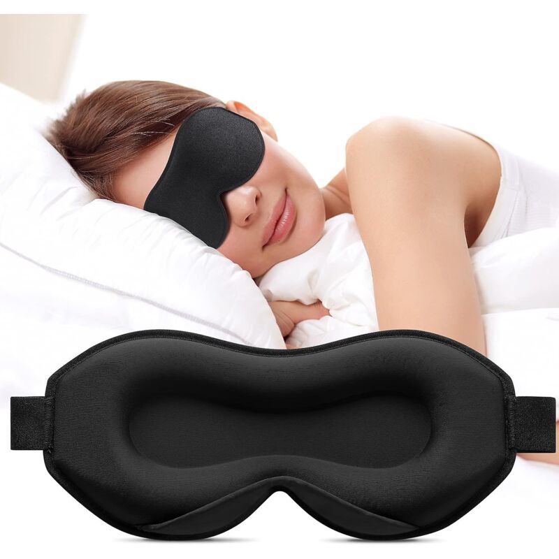 foto del prodotto maschera per dormire, maschera per dormire perfetta, maschera per gli occhi 3d ultra morbida per la pelle bebusingoto