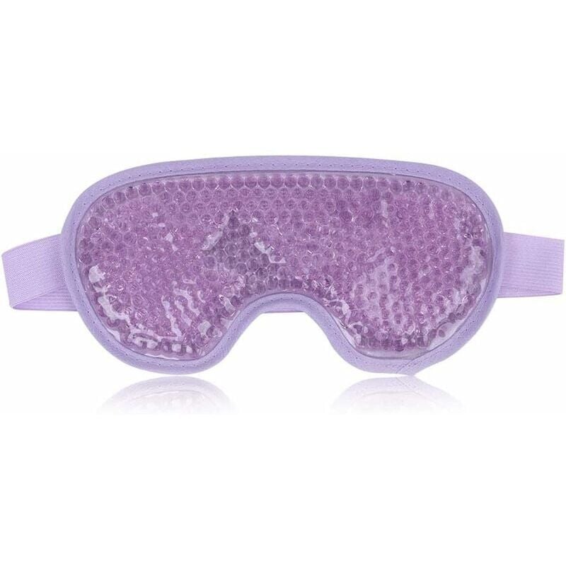 foto del prodotto maschera per occhi fredda, maschera per occhi in aerogel, occhiaie, emicrania, borsa per gli occhi riutilizzabile, freddo, caldo, ghiaccio, viola