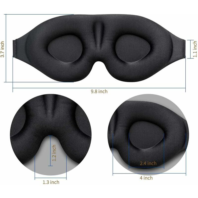 foto del prodotto maschera per occhi notturni 3d maschera per dormire regolabile maschera per occhi oscurante di lusso blu