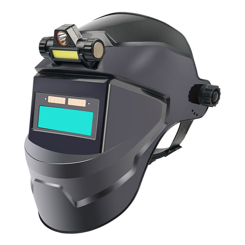 foto del prodotto maschera per saldatura automatica con lampada frontale illuminata rapanda