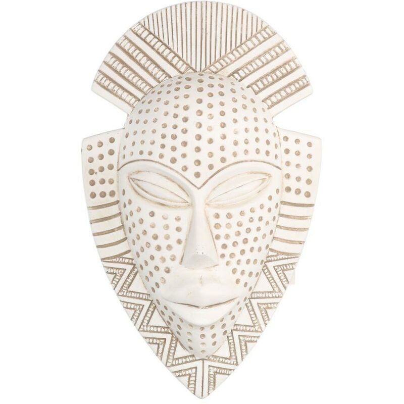 foto del prodotto maschera resina bianco donna africana cm 15x25x7
