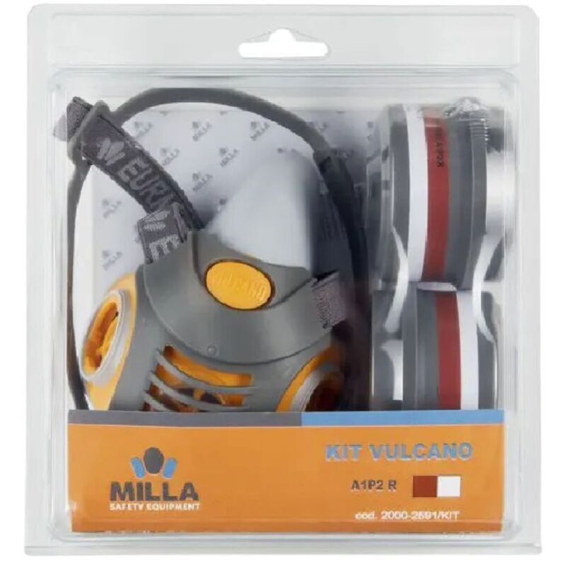 foto del prodotto maschera respiratoria bifiltro 'vulcano' in kit con coppia filtri abek1p3