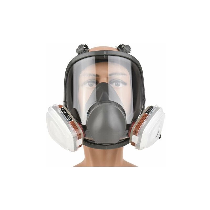 foto del prodotto maschera respiratoria, kit maschera di protezione respiratoria riutilizzabile, antipolvere, maschera chimica antigas con occhiali protettivi per