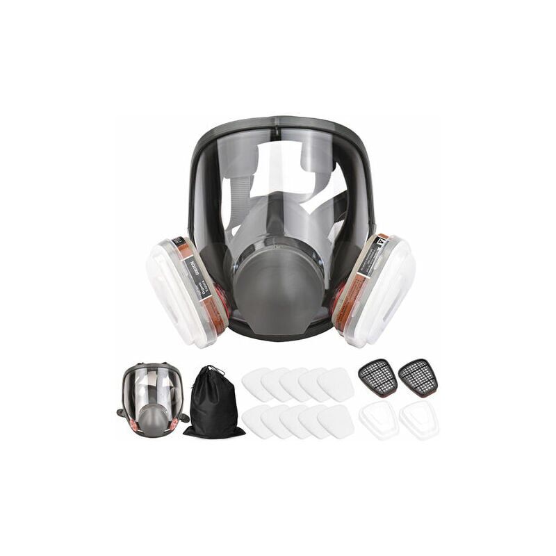 foto del prodotto maschera respiratoria riutilizzabile, copertura completa del viso, respiratore per vapori organici 16 in 1 per verniciatura, lucidatura, saldatura e