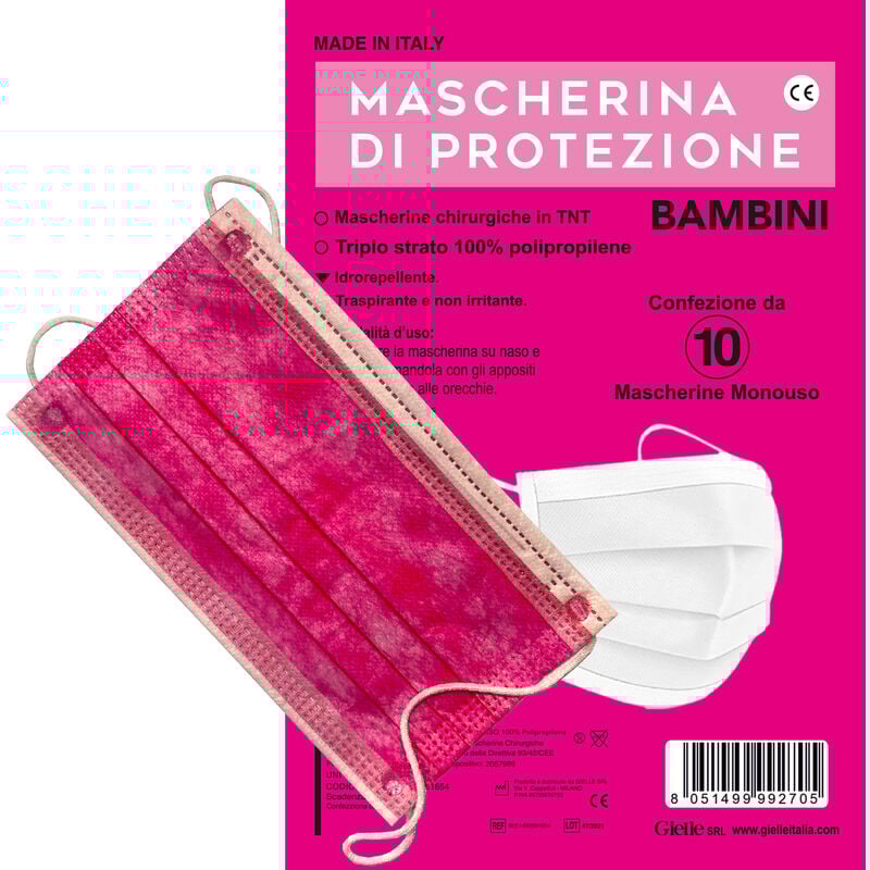 foto del prodotto mascherina chirurgica bambina col.rosa pz 10