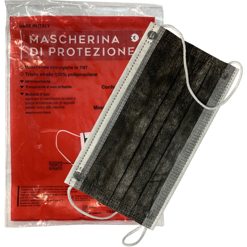 foto del prodotto mascherina chirurgica col.nero pz 10
