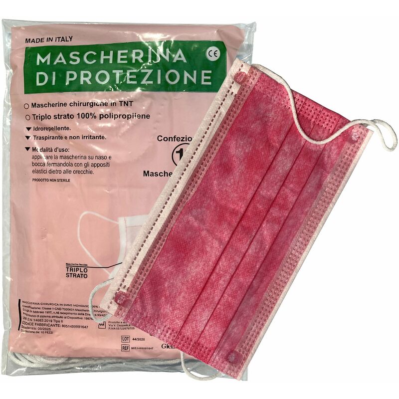 foto del prodotto mascherina chirurgica col.rosa pz 10