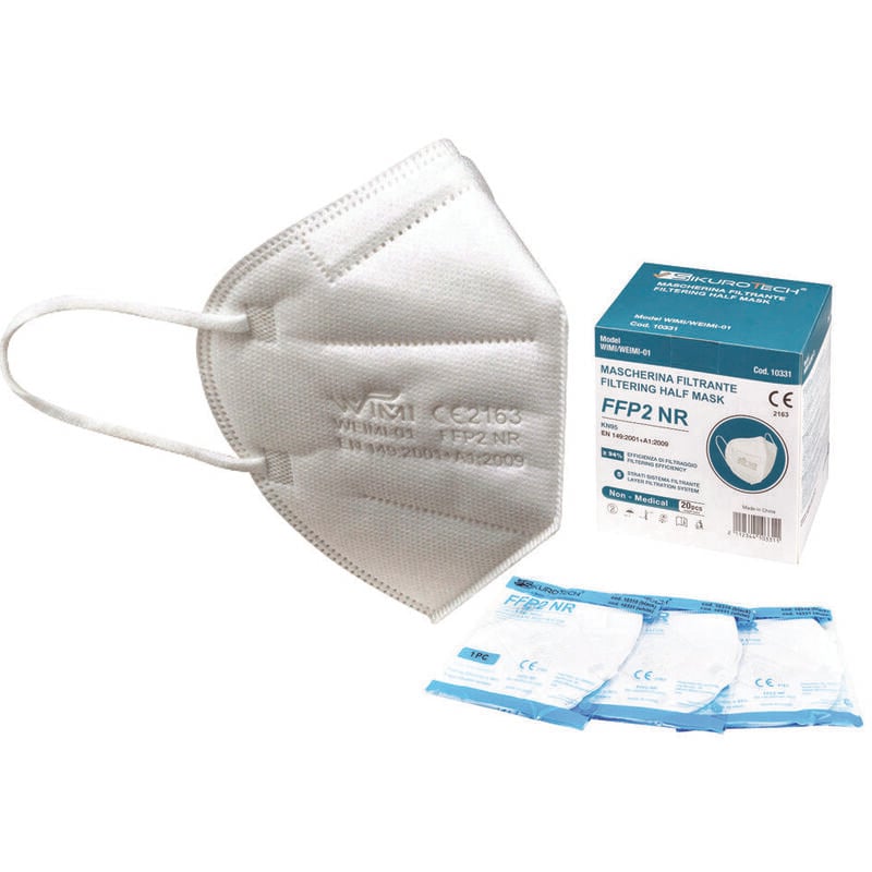 foto del prodotto mascherine protettive classe ffp2 modello kn95 colore bianco