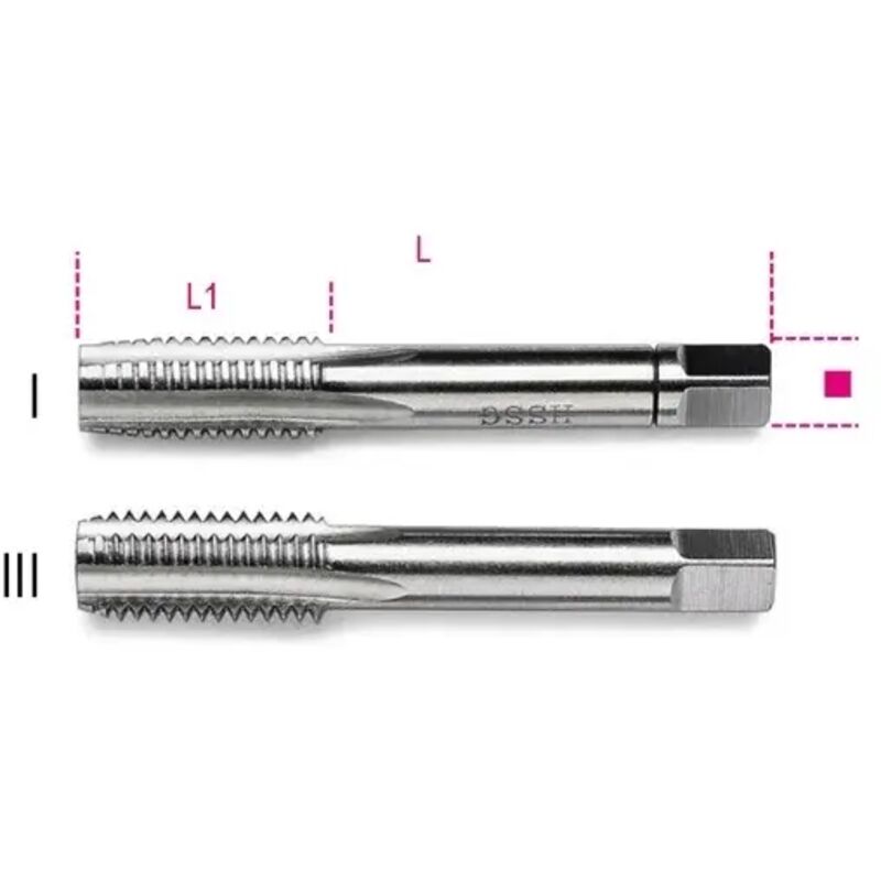 foto del prodotto maschi a mano passo fine hss serie 2 pezzi m10x1 art. 434