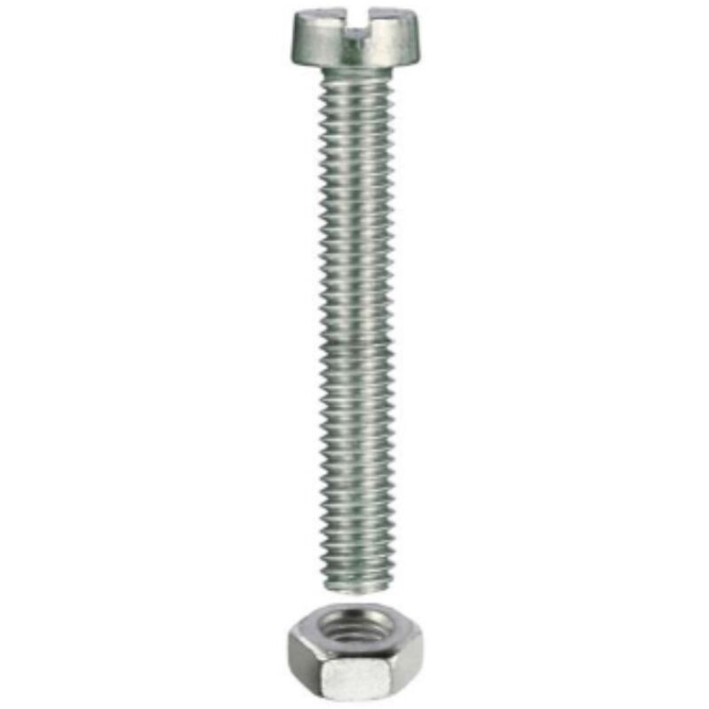foto del prodotto masidef 6 viti per metallo filettate con testa cilindrica dado esagonale in ferro zincato 5x60mm