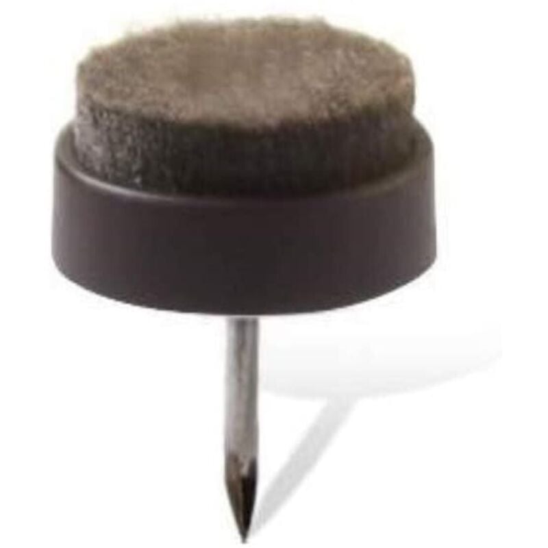 foto del prodotto masidef 8 pezzi scivoli rotondi in feltro con chiodo 24mm colore marrone