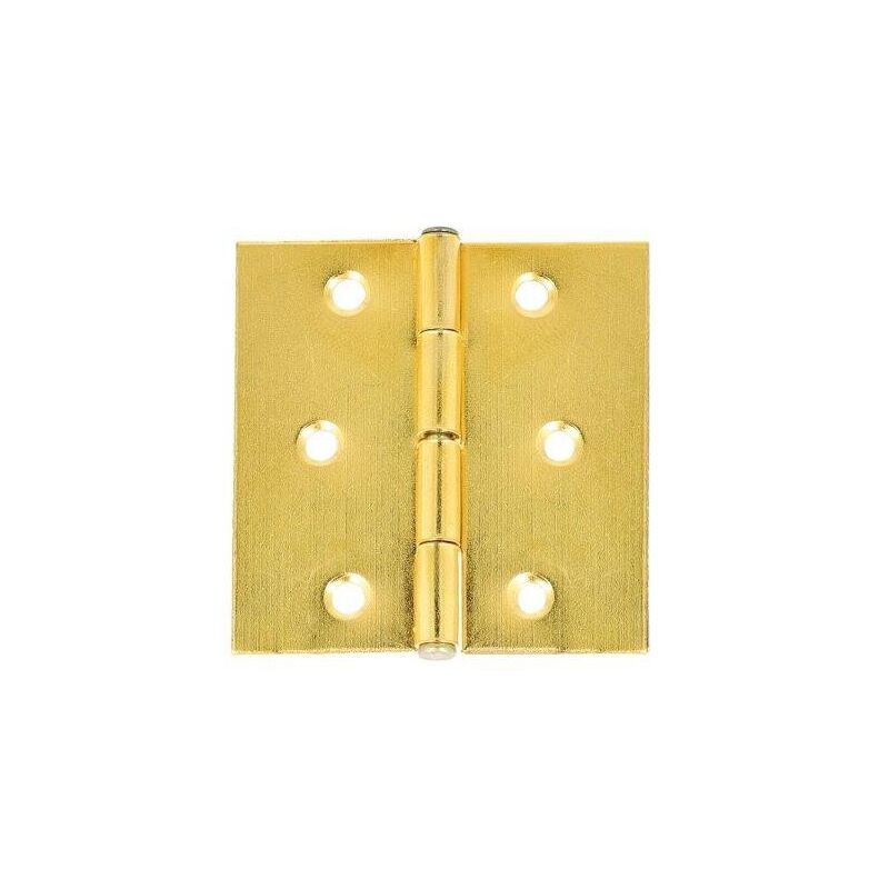 foto del prodotto masidef cerniere quadre con spina fissa in ferro ottonato 40 x 40 mm. 2 pz.