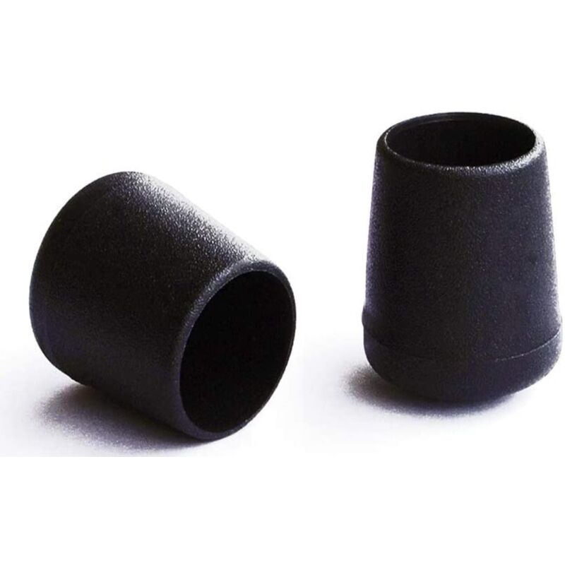 foto del prodotto masidef confezione da 2 pezzi puntali tondi avvolgenti per esterno mobili 32mm in gomma colore nero