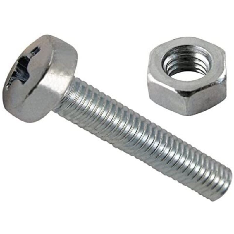 foto del prodotto masidef confezione da 5 pezzi viti metriche atesta cilindrica con dado 6x30mm in acciaio zincato