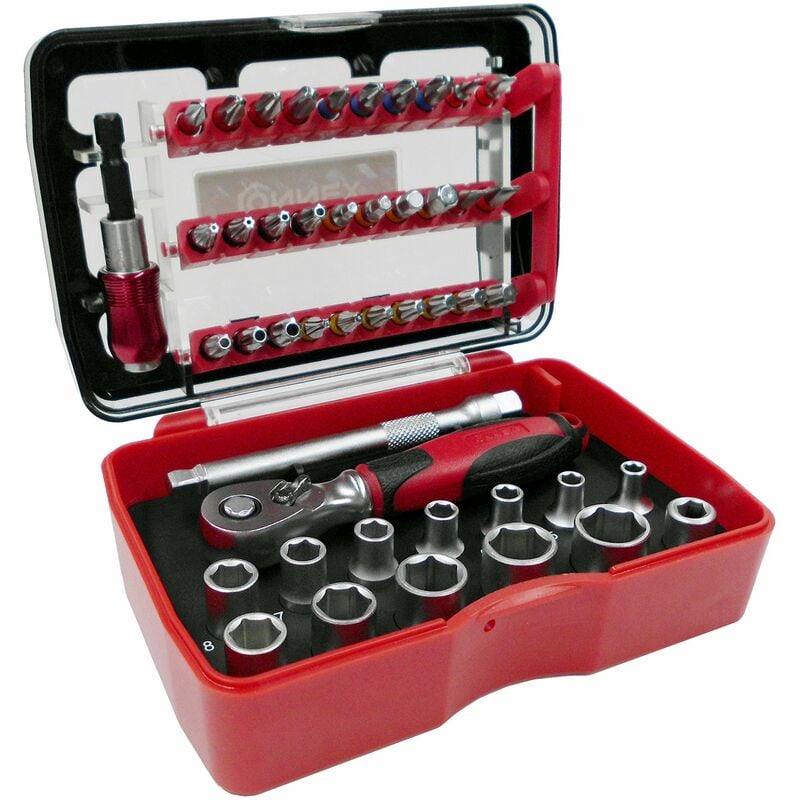 foto del prodotto masidef connex coxb973946 set inserti e bussole e cricchetto, 46 pezzi