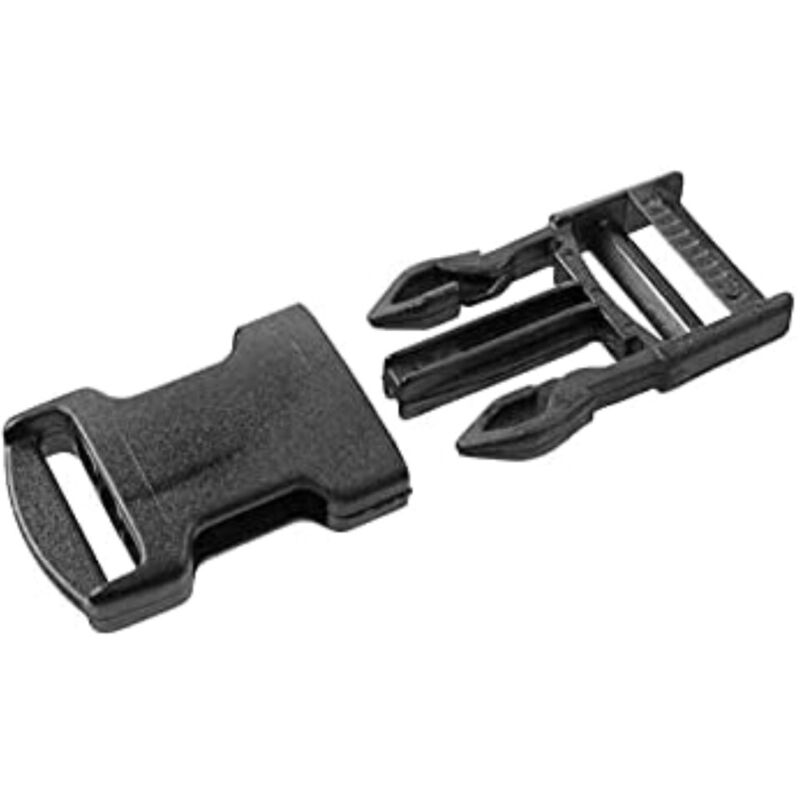 foto del prodotto masidef connex fibbia a scatto per cinghia inplastica nera 25mm