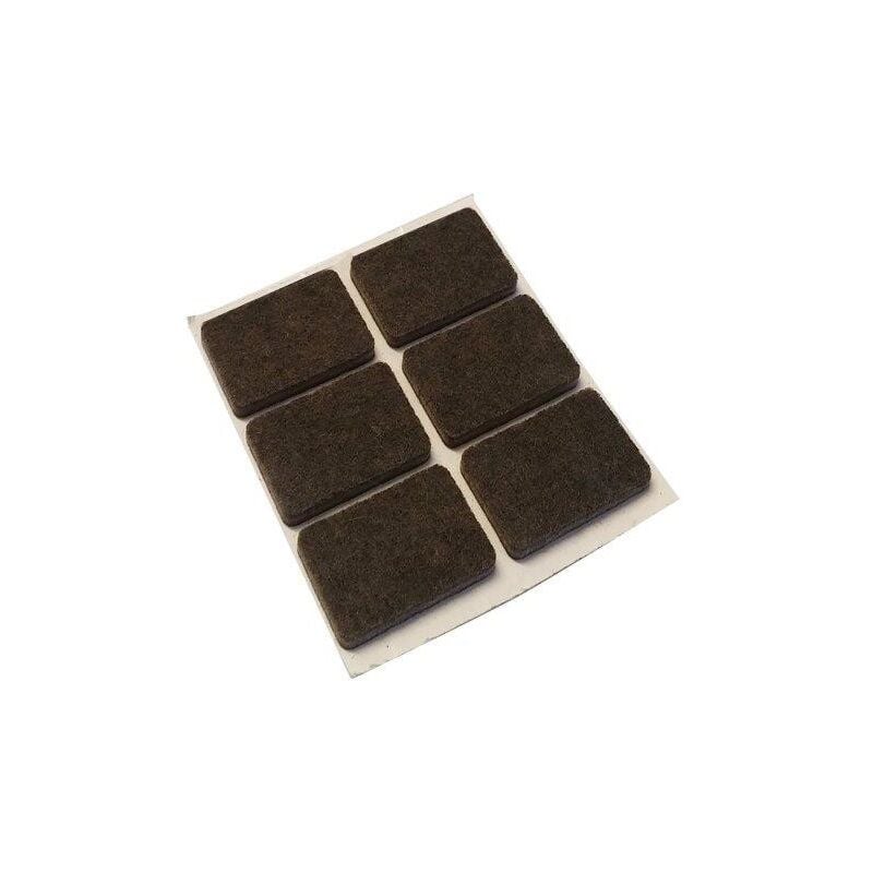 foto del prodotto masidef feltrini adesivi rettangolari 25 x 35 mm. marrone 6 pz.