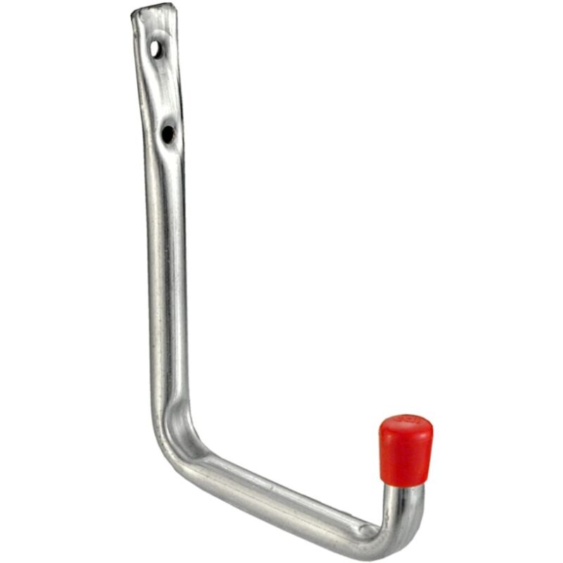 foto del prodotto masidef gancio a parete 140x110x50mm zincato con gommino finale paraurti rosso