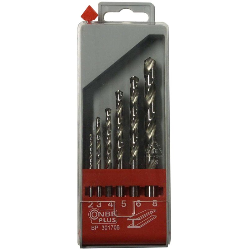 foto del prodotto masidef max power bp301706 set punte per metallo in acciaio hss rettificate, 6 pezzi