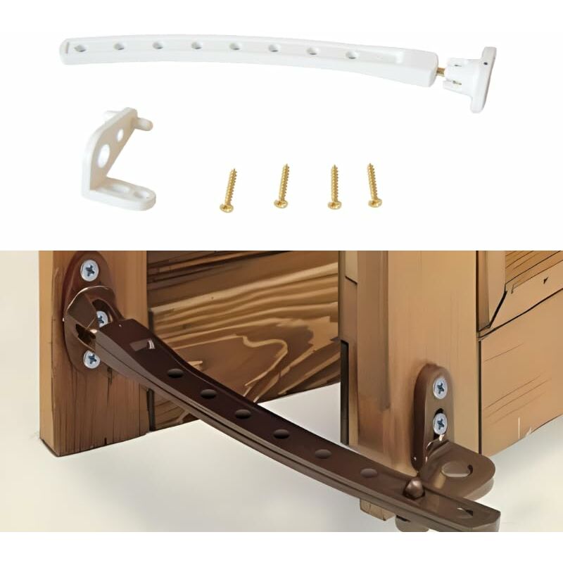 foto del prodotto masidef mobila fm51655 regolatore di apertura per finestre, portefinestre, porte e persiane per corretto ricircolo dell aria, bianco, 23 x 5 x 2 cm