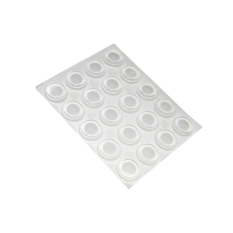 foto del prodotto masidef paracolpi adesivi quadrati trasparenti diametro 13 mm pezzi 20